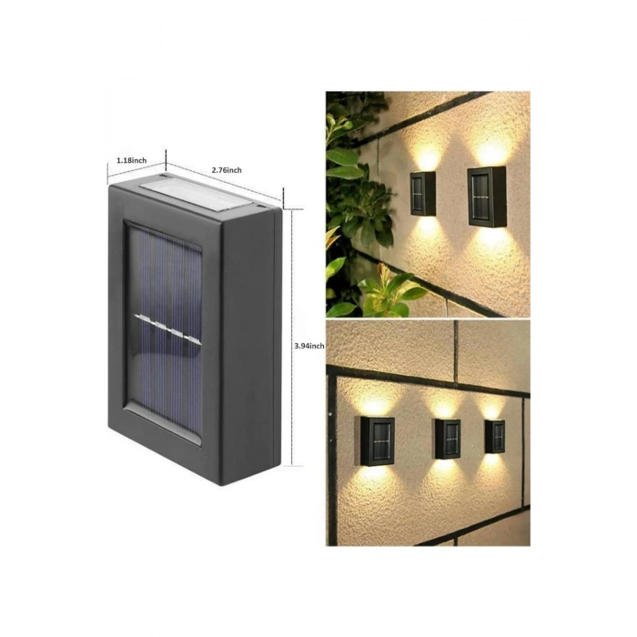 VipMarketim Dekoratif Duvar Lambası Solar Güneş Enerjili Bahçe Aydınlatması