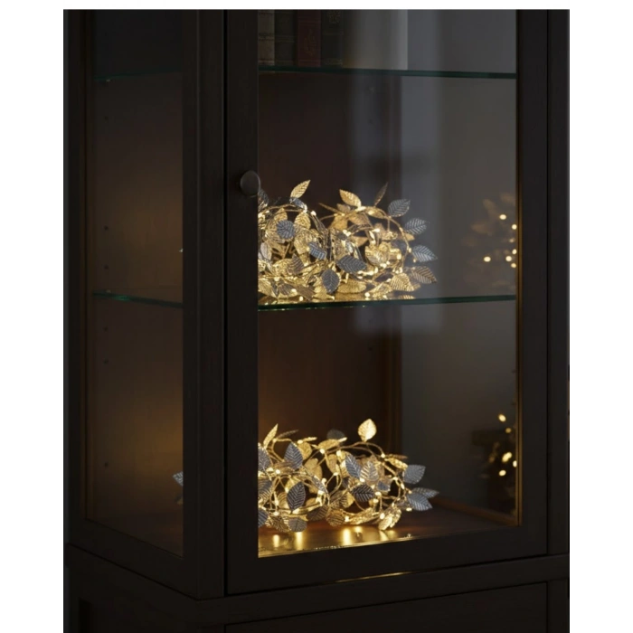 VipMarketim Dekoratif Gümüş Yaprak LED Aydınlatma Pilli Şık Ortam Işığı