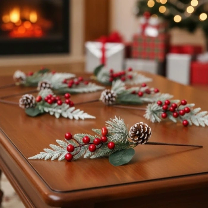 VipMarketim Dekoratif Kozalaklı Yapay Kokina