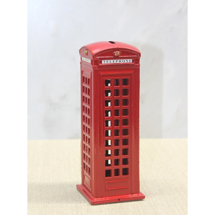 VipMarketim Dekoratif Metal Telefon Kulübesi Kumbara