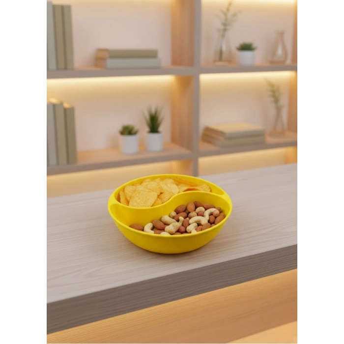 VipMarketim Dekoratif Sarı Çerezlik Kase 4’lü Set 3x12 cm