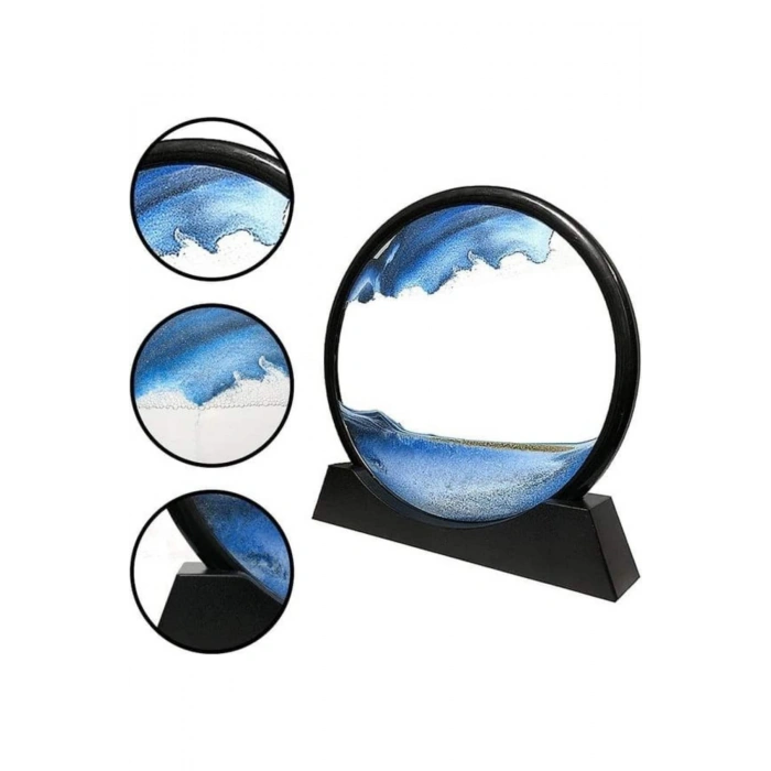 VipMarketim Dekoratif Sulu Kum Saati Ofis Masa Üstü Ev Yuvarlak Kum Saati