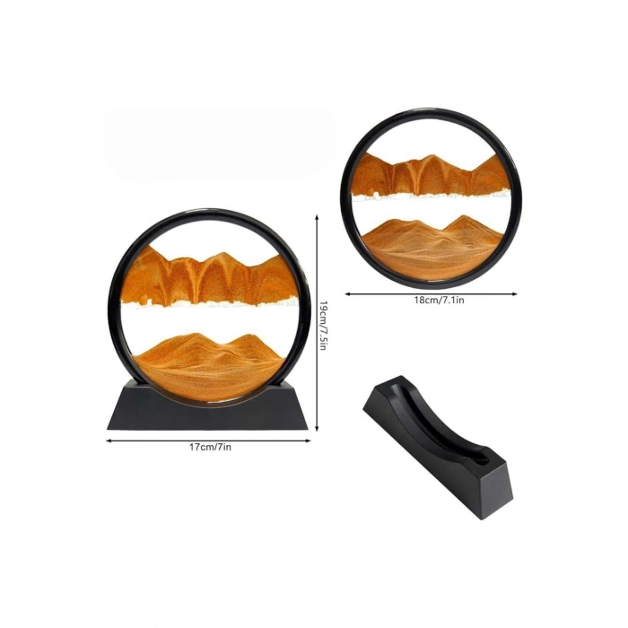 VipMarketim Dekoratif Sulu Kum Saati Ofis Masa Üstü Ev Yuvarlak Kum Saati