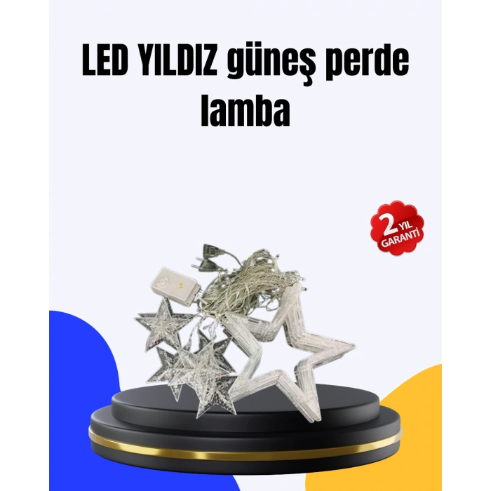 VipMarketim Dekoratif Yıldız Peri Led Perde 3x3 Metre Ortam Işığı