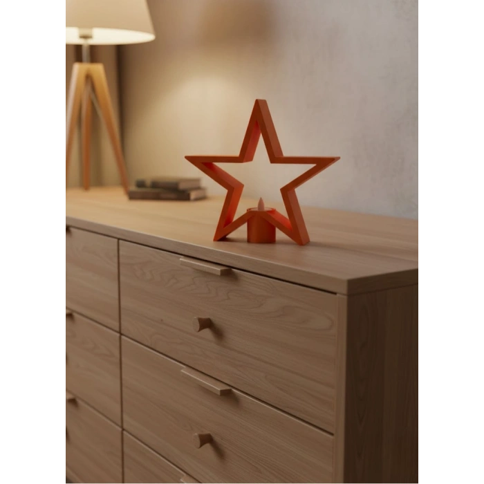 VipMarketim Dekoratif Yıldız Şeklinde Turuncu Mumluk Ev Aksesuarı