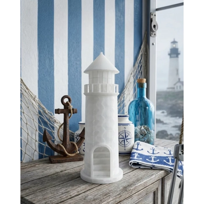 VipMarketim Deniz Temalı 3D Deniz Feneri Dekoratif Obje Ev Aksesuarı