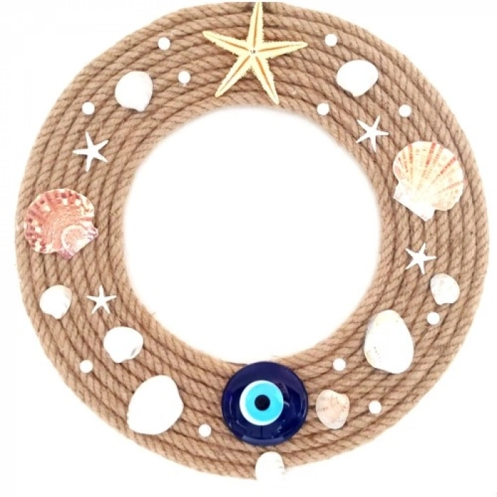 VipMarketim Deniz Yıldızlı İncili Nazar Boncuklu Duvar Ve Kapı Süsü