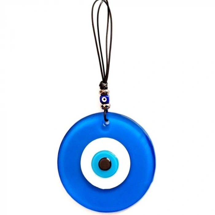 VipMarketim Deri İpli Nazar Boncuklu Tasarım Harikası Mavi Duvar Süsü