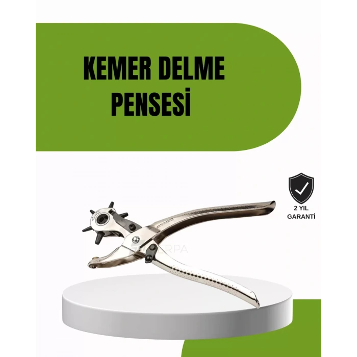 VipMarketim Deride Kemer Çanta Ayakkabı Delme Pensesi 6 Uçlu Döner Başlıklı Tamir Aleti