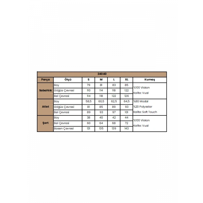 VipMarketim Desenli 3Lü Alt Üst Takım
