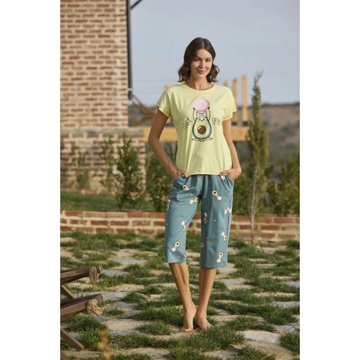 VipMarketim Desenli Ve Baskılı Yoga Sport Kapri Takımı