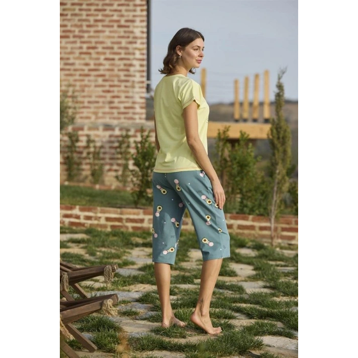 VipMarketim Desenli Ve Baskılı Yoga Sport Kapri Takımı