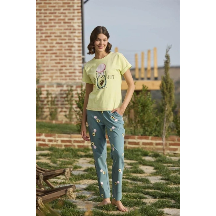 Vipmarketim Desenli Ve Baskılı yoga Sport Pijama Takımı