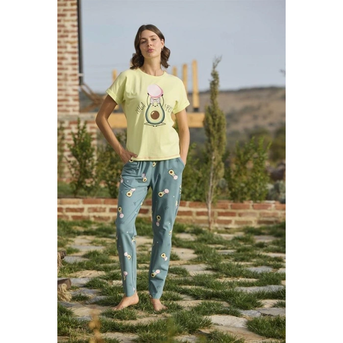 Vipmarketim Desenli Ve Baskılı yoga Sport Pijama Takımı