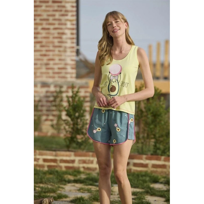 VipMarketim Desenli Ve Baskılı Yoga Sport Şort Takımı