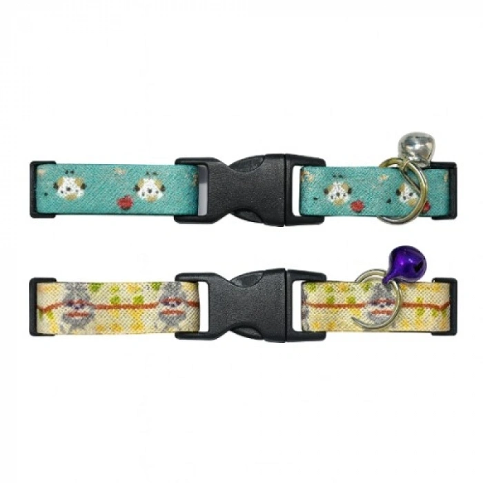 VipMarketim Desenli Zilli Kedi Tasması