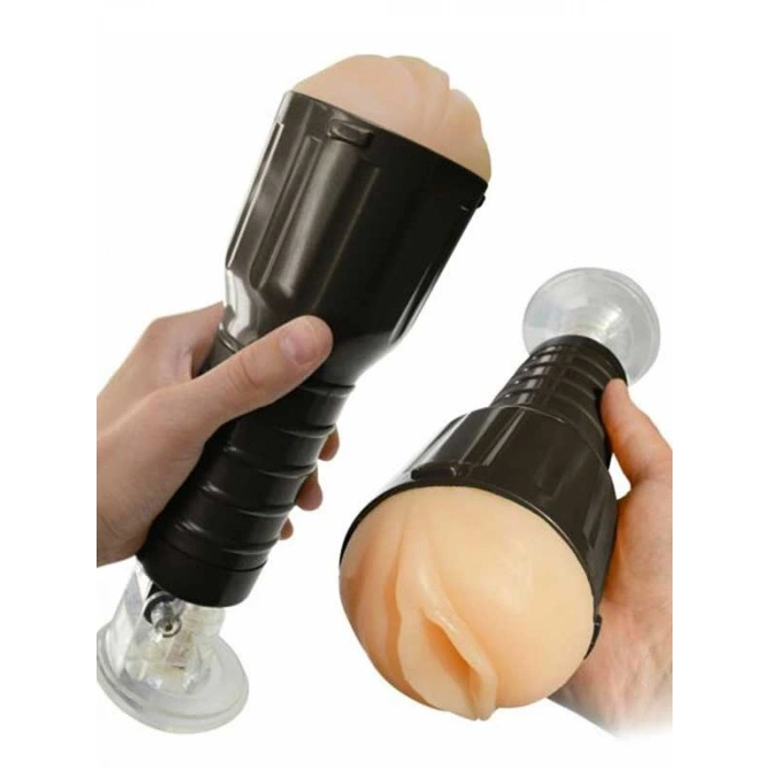 VipMarketim Desire Cup Fener Tipi Vantuzlu Suni Vajina Mastürbatör - Siyah