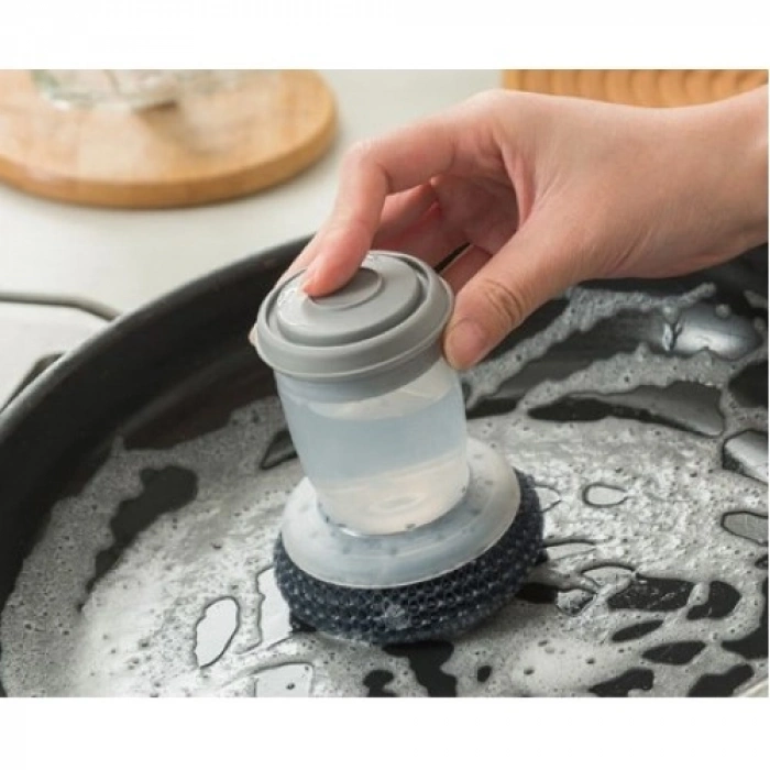 VipMarketim Deterjan Hazneli Telli Bulaşık Fırçası