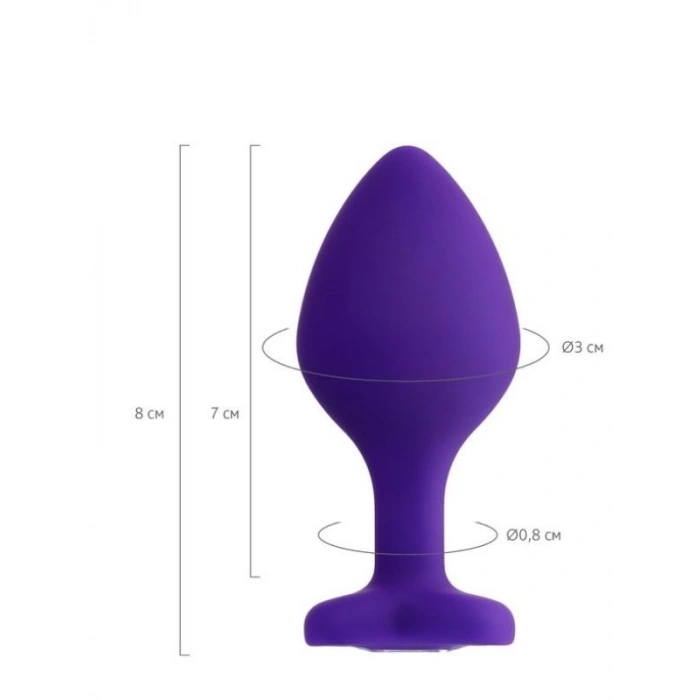 VipMarketim Diamond Heart Anal Plug Mor 8 cm