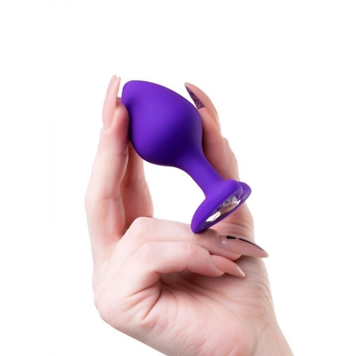VipMarketim Diamond Heart Anal Plug Mor 8 cm
