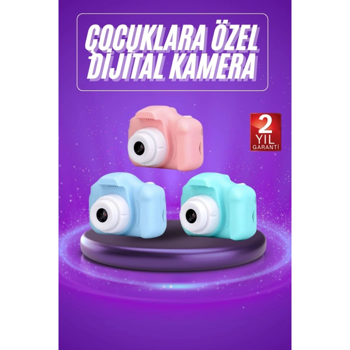 VipMarketim Dijital Fotoğraf Makinesi Çocuk Mini 1080p HD Kaliteli Renkli