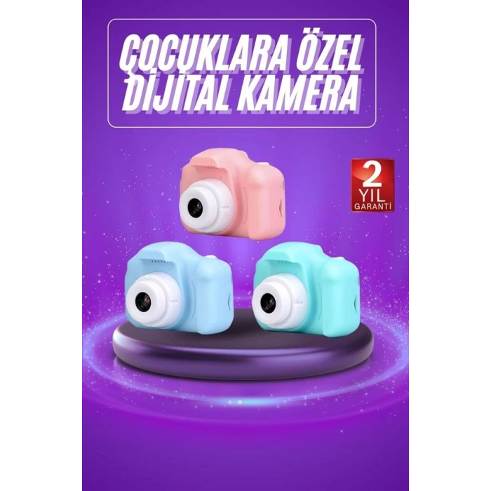 VipMarketim Dijital Fotoğraf Makinesi Çocuk Mini 1080p HD Kaliteli Renkli