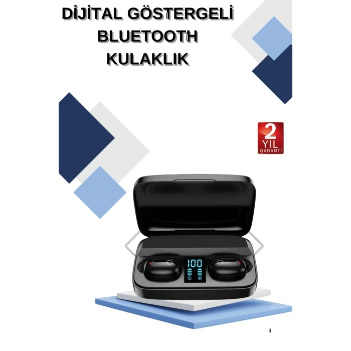 VipMarketim Dijital Göstergeli Bluetooth Kulaklık Kablosuz TWS Stereo Bluetooth 5.0