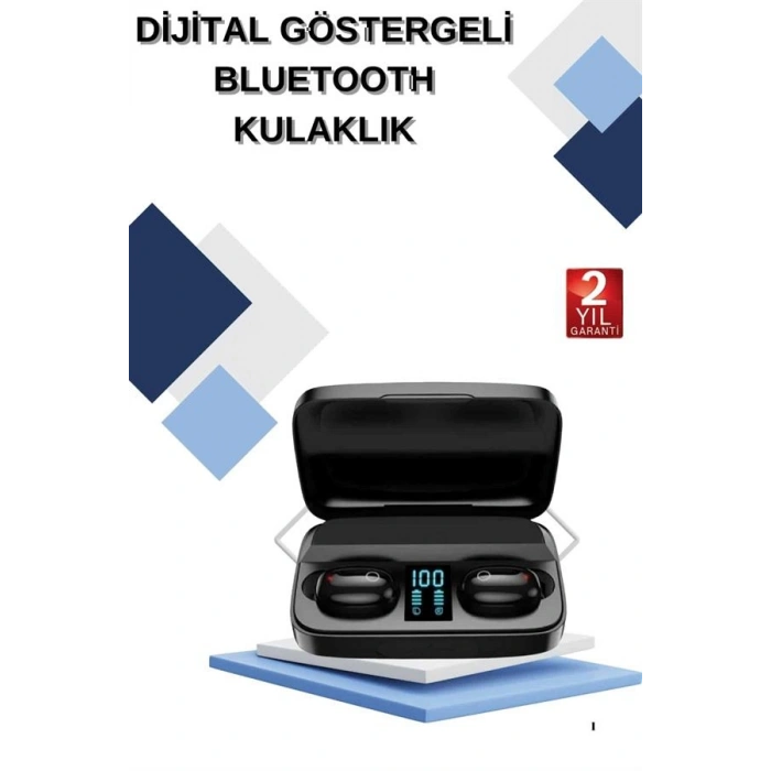 VipMarketim Dijital Göstergeli Bluetooth Kulaklık Kablosuz TWS Stereo Bluetooth 5.0
