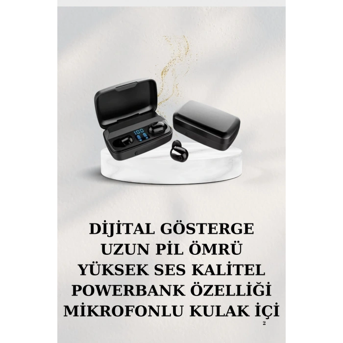 VipMarketim Dijital Göstergeli Bluetooth Kulaklık Kablosuz TWS Stereo Bluetooth 5.0
