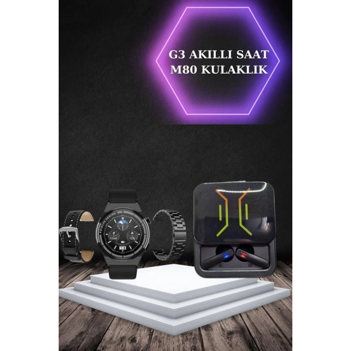 VipMarketim Dijital Göstergeli Bluetooth Kulaklık ve Bildirim Görebilen Akıllı Saat Alarm ve Titreşim