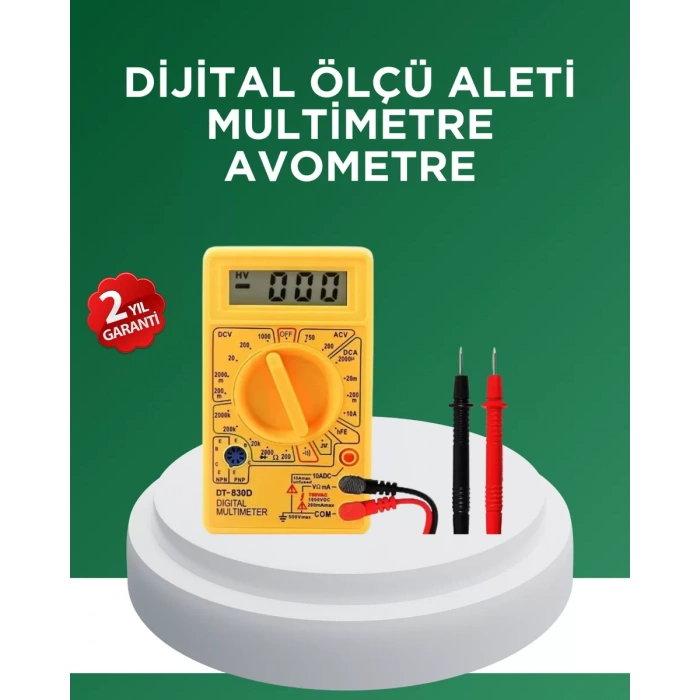 VipMarketim Dijital Multimetre Ölçü Aleti AC DC Ölçüm ve LCD Ekranlı