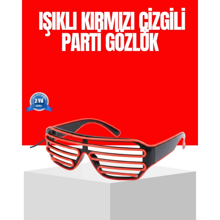 VipMarketim Dikkat Çeken Tasarımlı LED Işıklı Eğlence Gözlüğü