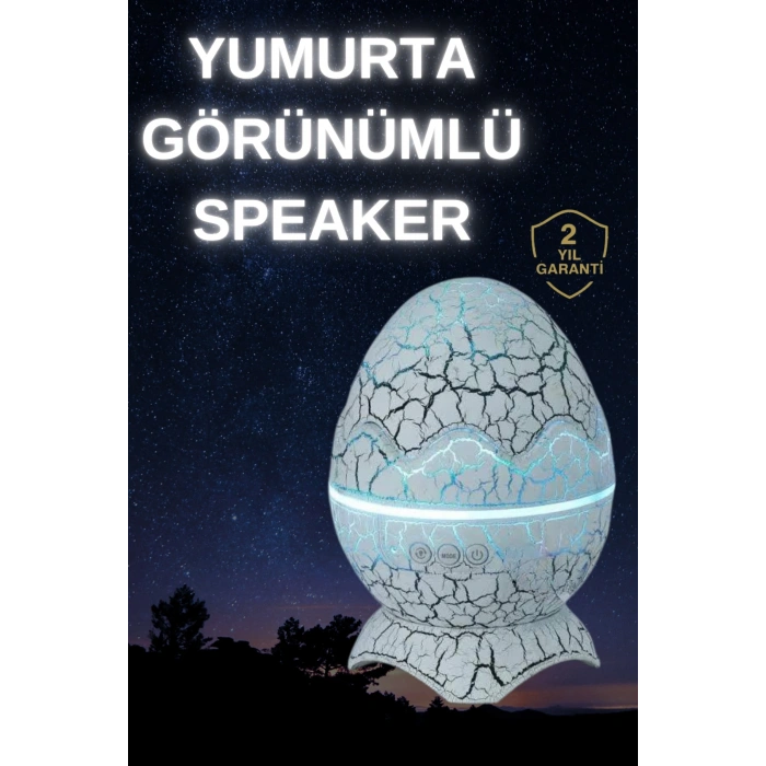 VipMarketim Dinozor Yumurtası Gece Masa Lambası Bluetooth Hoparlör 14 Renk Seçeneği