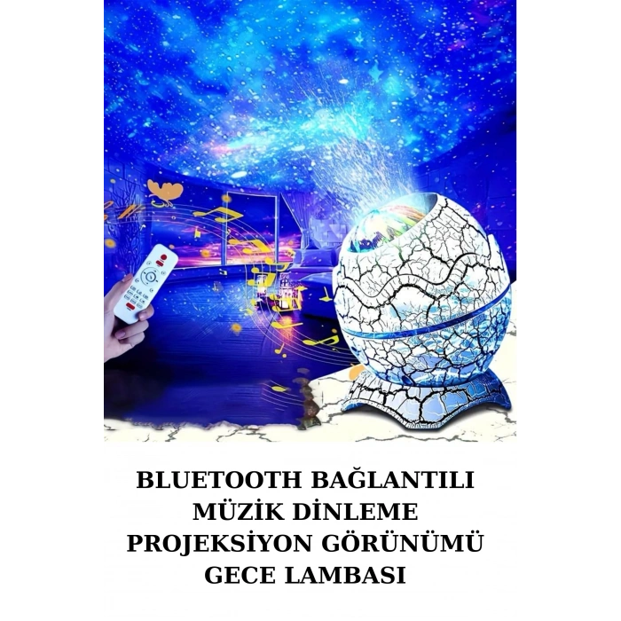 VipMarketim Dinozor Yumurtası Gece Masa Lambası Bluetooth Hoparlör 14 Renk Seçeneği