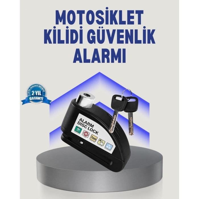 VipMarketim Disk Fren Kilidi Alarmlı Anti Hırsızlık Motosiklet Scooter Bisiklet