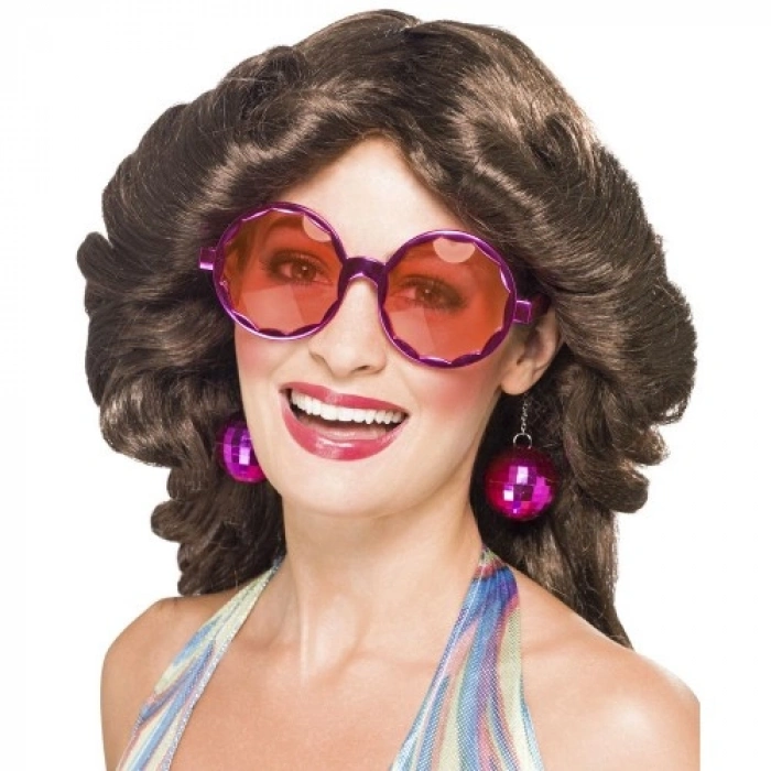 VipMarketim Disko Toplu Küpeli Parti Gözlüğü Pembe Renk