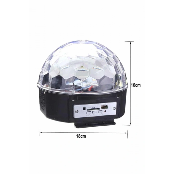 VipMarketim Disko Topu Renkli Işıklı Lazer Parti Bluetooth Bağlantılı Led Küre