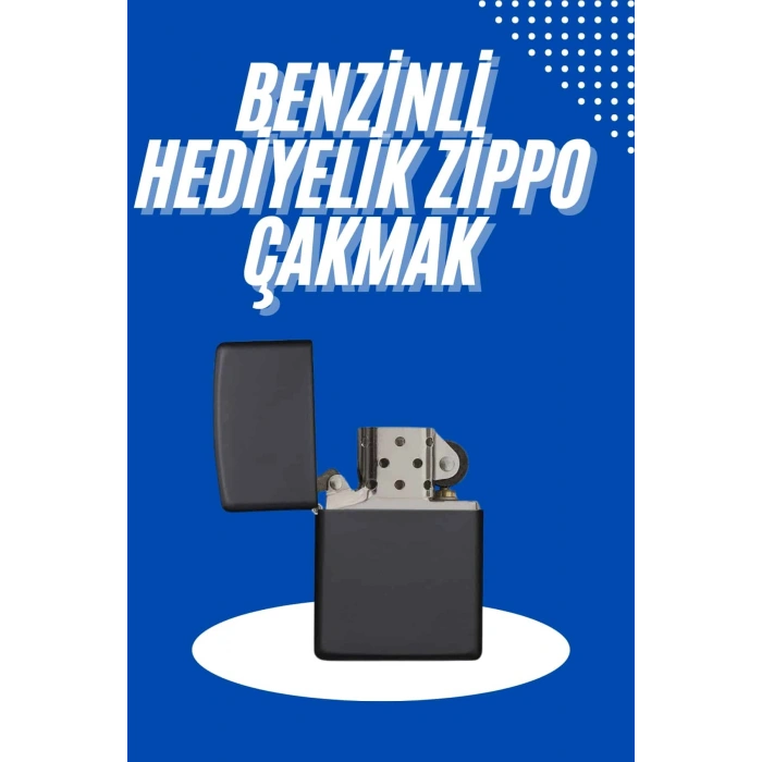 VipMarketim Doldurulabilir Siyah Benzinli Çakmak Metalik