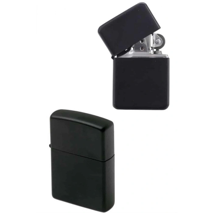 VipMarketim Doldurulabilir Siyah Benzinli Çakmak Metalik