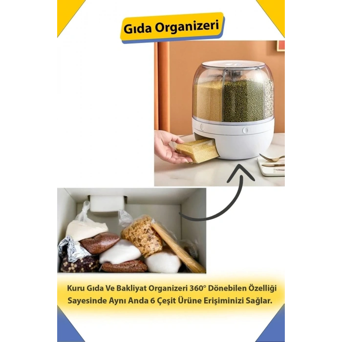 VipMarketim Dönebilen Kuru Gıda Ve Bakliyat Organizeri