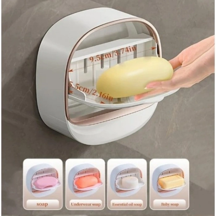 VipMarketim Drenaj Hazneli Kapaklı Katı Sabunluk