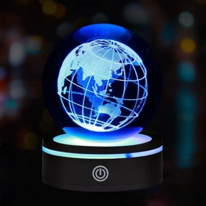 VipMarketim Dünya Tasarımlı Usbli Dönen Cam Küre