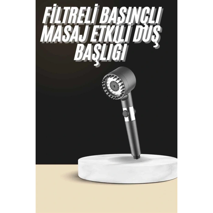 VipMarketim Duş Başlığı Profesyonel Masaj Başlıklı 3 Modlu Yeni Nesil Masaj Uçlu Su Tasarruflu