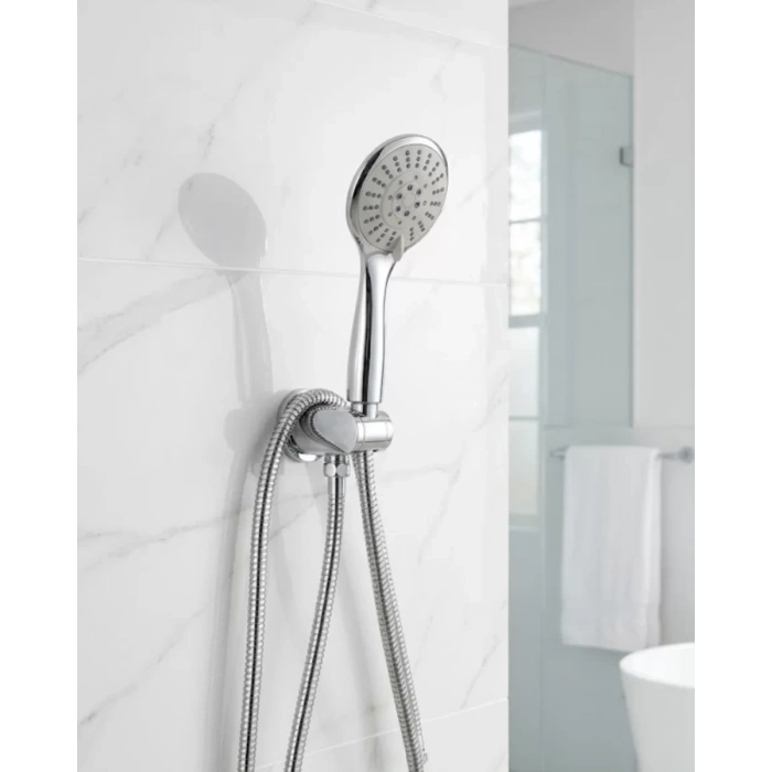 VipMarketim Duş Başlığı Seti Spiral Hortum Hareketli El Duşu Tutacağı Kirece Dayanıklı Tasarım