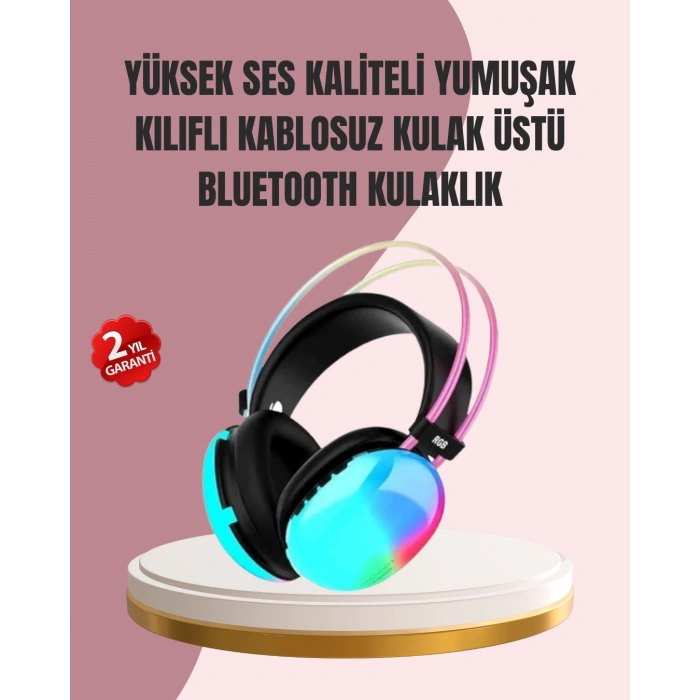 VipMarketim Düşük Gecikmeli Bluetooth 5.3 Gaming Kulaklık – RGB Işıklı