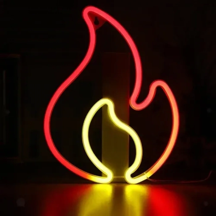 VipMarketim Duvara Asmalı Neon Alev Işık