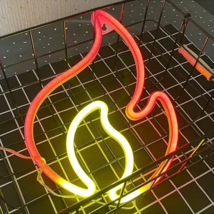 VipMarketim Duvara Asmalı Neon Alev Işık