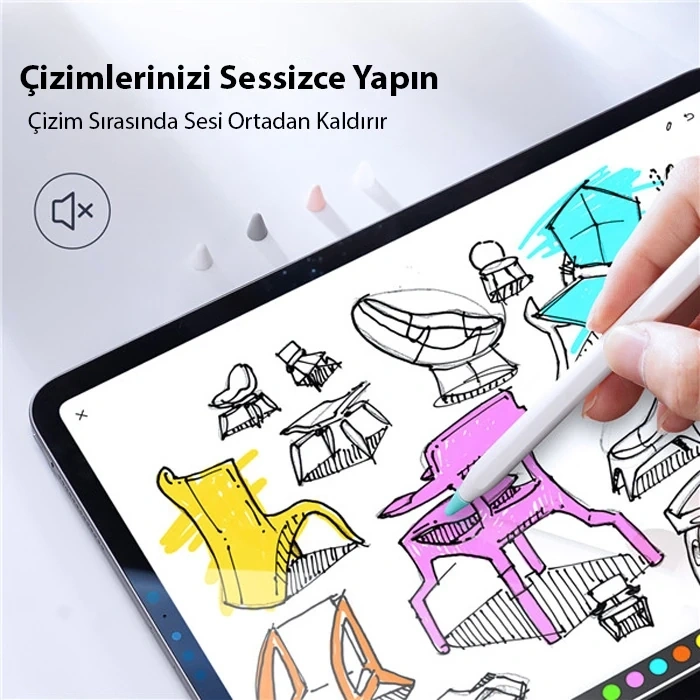 VipMarketim Dux Ducis Apple Pencil İçin Renkli Kalem Ucu 10x-(5775)