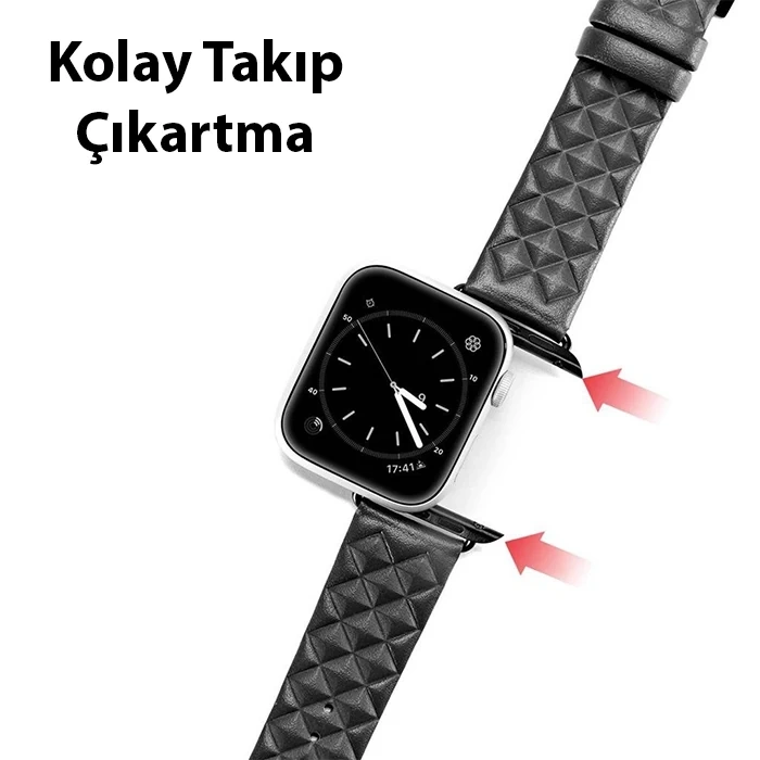 VipMarketim Dux Ducis Apple Watch 42/44/45MM için Enland Serisi Premium Deri Kayış Kordon-(5775)