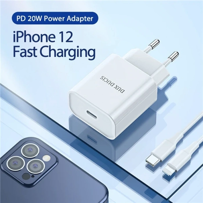 VipMarketim DUX DUCIS C50 PD 20W Hızlı Şarj Aleti 20W USB-C Güç Adaptörü-(5775)